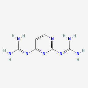molecular formula C6H10N8 B12897353 Guanidine, 1,1'-(pyrimidine-2,4-diyl)DI- CAS No. 31414-49-0