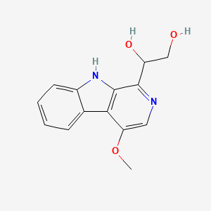 molecular formula C14H14N2O3 B12897364 1-(4-Methoxy-9H-pyrido[3,4-b]indol-1-yl)ethane-1,2-diol CAS No. 77369-99-4