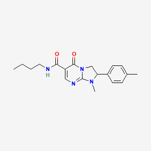 molecular formula C19H24N4O2 B12897450 N-Butyl-1-methyl-2-p-tolyl-5-oxo-1,2,3,5-tetrahydroimidazo(1,2-a)pyrimidine-6-carboxamide CAS No. 141234-22-2