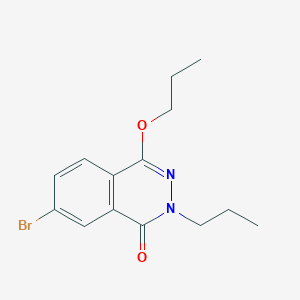 molecular formula C14H17BrN2O2 B12897451 1(2H)-Phthalazinone, 7-bromo-4-propoxy-2-propyl- CAS No. 502961-50-4