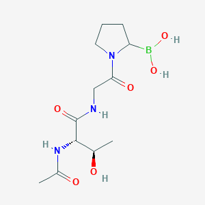 molecular formula C12H22BN3O6 B12897464 N~2~-Acetyl-N-[2-(2-boronopyrrolidin-1-yl)-2-oxoethyl]-L-threoninamide CAS No. 915283-88-4