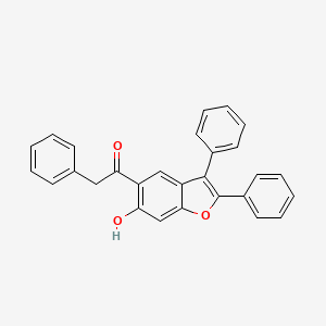 molecular formula C28H20O3 B12897466 Ethanone, 1-(6-hydroxy-2,3-diphenyl-5-benzofuranyl)-2-phenyl- CAS No. 113769-36-1