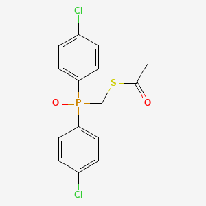 molecular formula C15H13Cl2O2PS B12897484 Ethanethioic acid, S-[[bis(4-chlorophenyl)phosphinyl]methyl] ester CAS No. 866363-66-8