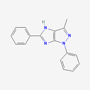 molecular formula C17H14N4 B12897486 3-Methyl-1,5-diphenyl-1,2-dihydroimidazo[4,5-c]pyrazole CAS No. 105438-50-4