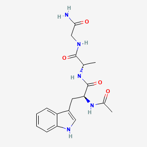 molecular formula C18H23N5O4 B12897520 N-Acetyl-L-tryptophyl-L-alanylglycinamide CAS No. 71525-91-2