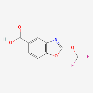 molecular formula C9H5F2NO4 B12897548 2-(Difluoromethoxy)benzo[d]oxazole-5-carboxylic acid 