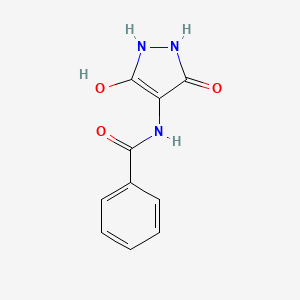 molecular formula C10H9N3O3 B12897567 N-(2,3-Dihydro-5-hydroxy-3-oxo-1H-pyrazol-4-YL)benzamide CAS No. 500889-42-9