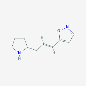 molecular formula C10H14N2O B12897568 (E)-5-(3-(Pyrrolidin-2-yl)prop-1-en-1-yl)isoxazole 