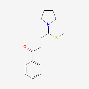 molecular formula C15H21NOS B12897582 4-(Methylthio)-1-phenyl-4-(pyrrolidin-1-yl)butan-1-one 
