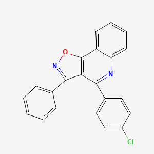 molecular formula C22H13ClN2O B12897596 Isoxazolo[4,5-c]quinoline, 4-(4-chlorophenyl)-3-phenyl- CAS No. 253433-32-8