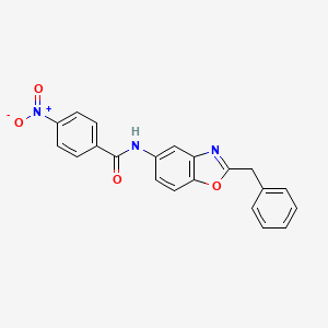 molecular formula C21H15N3O4 B12897655 N-(2-benzyl-1,3-benzoxazol-5-yl)-4-nitrobenzamide CAS No. 785836-59-1