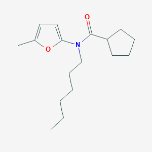 molecular formula C17H27NO2 B12897669 N-Hexyl-N-(5-methylfuran-2-yl)cyclopentanecarboxamide CAS No. 62187-47-7