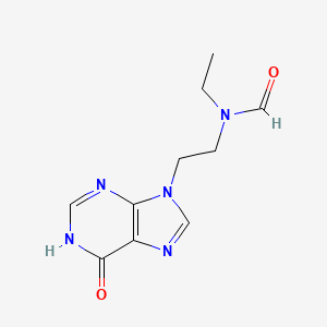 molecular formula C10H13N5O2 B12897706 N-Ethyl-N-[2-(6-oxo-3,6-dihydro-9H-purin-9-yl)ethyl]formamide CAS No. 138307-66-1