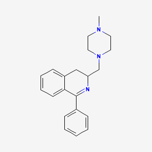 molecular formula C21H25N3 B12897713 3-[(4-methylpiperazin-1-yl)methyl]-1-phenyl-3,4-dihydroisoquinoline CAS No. 83658-10-0