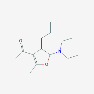 molecular formula C14H25NO2 B12897728 1-[5-(Diethylamino)-2-methyl-4-propyl-4,5-dihydrofuran-3-yl]ethan-1-one CAS No. 88557-06-6