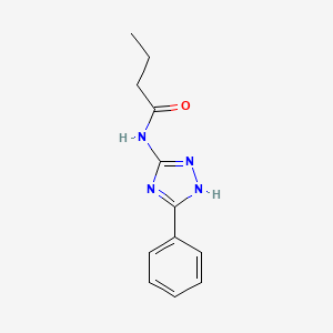 molecular formula C12H14N4O B12897776 N-(5-Phenyl-1H-1,2,4-triazol-3-yl)butanamide CAS No. 62400-11-7