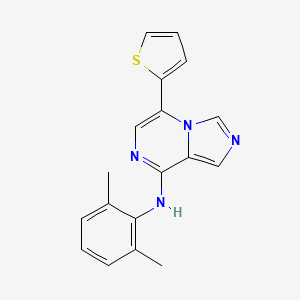molecular formula C18H16N4S B12897835 N-(2,6-Dimethylphenyl)-5-(thiophen-2-yl)imidazo[1,5-a]pyrazin-8-amine CAS No. 849200-75-5