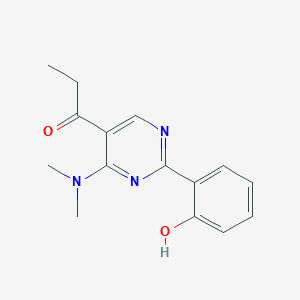 molecular formula C15H17N3O2 B12897870 6-[6-(Dimethylamino)-5-propanoylpyrimidin-2(1H)-ylidene]cyclohexa-2,4-dien-1-one CAS No. 823795-25-1