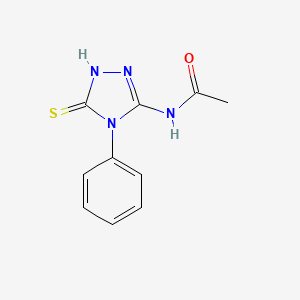 molecular formula C10H10N4OS B12897939 N-(4-Phenyl-5-sulfanylidene-4,5-dihydro-1H-1,2,4-triazol-3-yl)acetamide CAS No. 93052-84-7