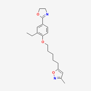 molecular formula C20H26N2O3 B12898024 Isoxazole, 5-(5-(4-(4,5-dihydro-2-oxazolyl)-2-ethylphenoxy)pentyl)-3-methyl- CAS No. 105639-07-4