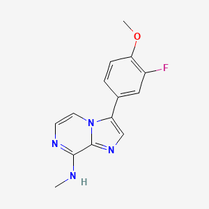 molecular formula C14H13FN4O B12898031 3-(3-Fluoro-4-methoxyphenyl)-N-methylimidazo[1,2-a]pyrazin-8-amine CAS No. 787590-98-1
