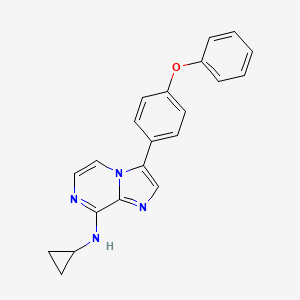 molecular formula C21H18N4O B12898034 N-Cyclopropyl-3-(4-phenoxyphenyl)imidazo[1,2-a]pyrazin-8-amine CAS No. 787591-25-7