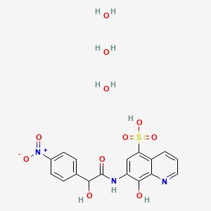 molecular formula C17H19N3O11S B12898046 5-Quinolinesulfonic acid, 8-hydroxy-7-((beta-hydroxy-p-nitro-alpha-oxo)phenethylamino)-, trihydrate CAS No. 63680-64-8