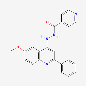 molecular formula C22H18N4O2 B12898077 2-Phenyl-4-isonicotinyl-hydrazino-6-methoxy-quinoline CAS No. 159586-88-6