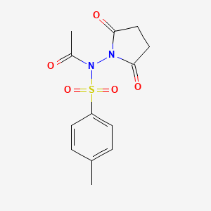 molecular formula C13H14N2O5S B12898156 N-(2,5-Dioxopyrrolidin-1-yl)-N-(4-methylbenzene-1-sulfonyl)acetamide CAS No. 92634-71-4