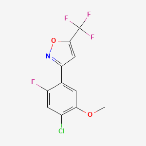 molecular formula C11H6ClF4NO2 B12898187 Isoxazole, 3-(4-chloro-2-fluoro-5-methoxyphenyl)-5-(trifluoromethyl)- CAS No. 653569-96-1