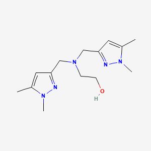 molecular formula C14H23N5O B12898203 Ethanol, 2-[bis[(1,5-dimethyl-1H-pyrazol-3-yl)methyl]amino]- CAS No. 824431-19-8