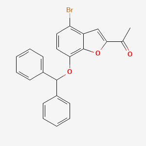 molecular formula C23H17BrO3 B12898240 Ethanone, 1-[4-bromo-7-(diphenylmethoxy)-2-benzofuranyl]- CAS No. 826992-35-2