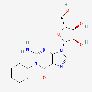 molecular formula C16H23N5O5 B12898251 1-Cyclohexylguanosine CAS No. 65301-17-9