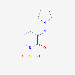 molecular formula C9H17N3O3S B12898271 N-(Methylsulfonyl)-2-(pyrrolidin-1-ylimino)butanamide 