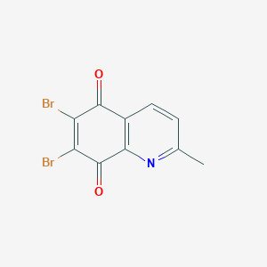 molecular formula C10H5Br2NO2 B12898273 5,8-Quinolinedione, 6,7-dibromo-2-methyl- CAS No. 220657-98-7