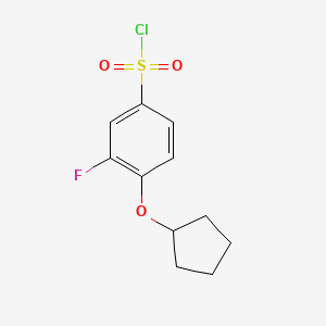 4-(Cyclopentyloxy)-3-fluorobenzene-1-sulfonyl chloride