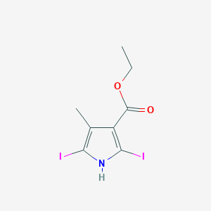 molecular formula C8H9I2NO2 B12898367 Ethyl 2,5-diiodo-4-methyl-1h-pyrrole-3-carboxylate CAS No. 5448-13-5