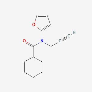 molecular formula C14H17NO2 B12898376 N-(Furan-2-yl)-N-(prop-2-yn-1-yl)cyclohexanecarboxamide CAS No. 62187-51-3