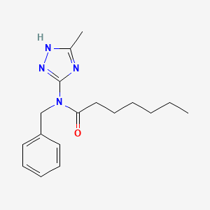 molecular formula C17H24N4O B12898477 N-Benzyl-N-(5-methyl-1H-1,2,4-triazol-3-YL)heptanamide CAS No. 62400-17-3