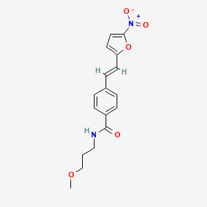 molecular formula C17H18N2O5 B12898491 N-(3-Methoxypropyl)-4-(2-(5-nitrofuran-2-yl)vinyl)benzamide 