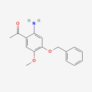 molecular formula C16H17NO3 B1289851 1-(2-Amino-4-(benzyloxy)-5-methoxyphenyl)ethanone CAS No. 75665-73-5