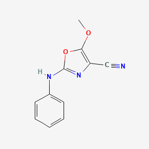 molecular formula C11H9N3O2 B12898527 2-Anilino-5-methoxy-1,3-oxazole-4-carbonitrile CAS No. 102109-22-8