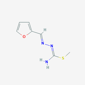 molecular formula C7H9N3OS B12898535 Methyl 2-(furan-2-ylmethylene)hydrazinecarbimidothioate 