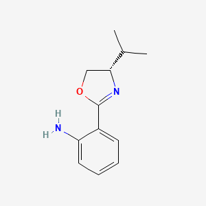 molecular formula C12H16N2O B12898564 2-[(4S)-4-(Propan-2-yl)-4,5-dihydro-1,3-oxazol-2-yl]aniline CAS No. 209850-73-7
