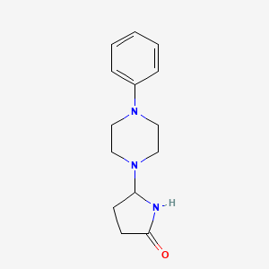 molecular formula C14H19N3O B12898574 5-(4-Phenyl-1-piperazinyl)-2-pyrrolidinone CAS No. 91703-06-9