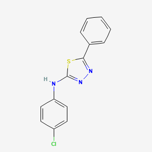 molecular formula C14H10ClN3S B12898640 N-(4-chlorophenyl)-5-phenyl-1,3,4-thiadiazol-2-amine CAS No. 92161-93-8