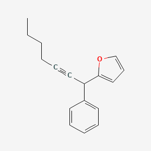 molecular formula C17H18O B12898645 2-(1-Phenylhept-2-yn-1-yl)furan CAS No. 919283-71-9