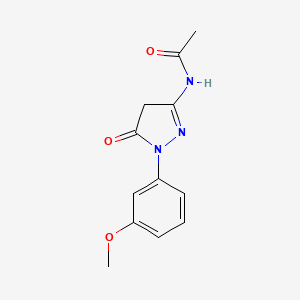 molecular formula C12H13N3O3 B12898664 n-(1-(3-Methoxyphenyl)-5-oxo-4,5-dihydro-1h-pyrazol-3-yl)acetamide CAS No. 111252-71-2