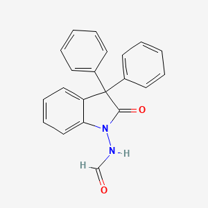 molecular formula C21H16N2O2 B12898761 Formamide, N-(2,3-dihydro-2-oxo-3,3-diphenyl-1H-indol-1-yl)- CAS No. 61458-27-3