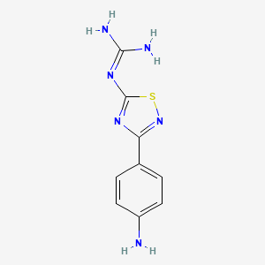 molecular formula C9H10N6S B12898788 N''-[3-(4-Aminophenyl)-1,2,4-thiadiazol-5-yl]guanidine CAS No. 88540-99-2